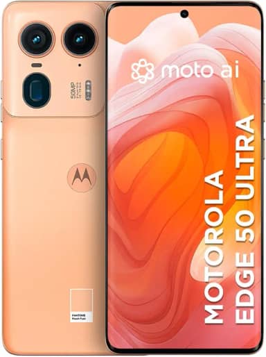 Smartphone Motorola Edge 50 Ultra 5G - 512GB 24GB (12GB RAM+12GB Ram Boost) 50MP Ultra-Pixel AI Camera IP68 NFC- Peach Fuzz Vegan Leather