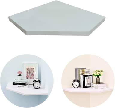 Prateleira De Canto Quina Parede Mdf Decoração Organizadora Casa Sala Escritorio Quarto Branca