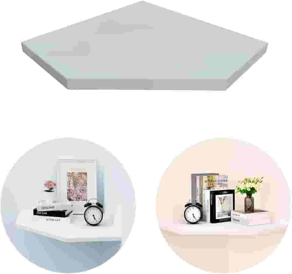 Prateleira De Canto Quina Parede Mdf Decoração Organizadora Casa Sala Escritorio Quarto Branca