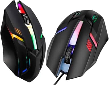 Mouse Gamer USB com LED RGB, Design Ergonômico, Preto