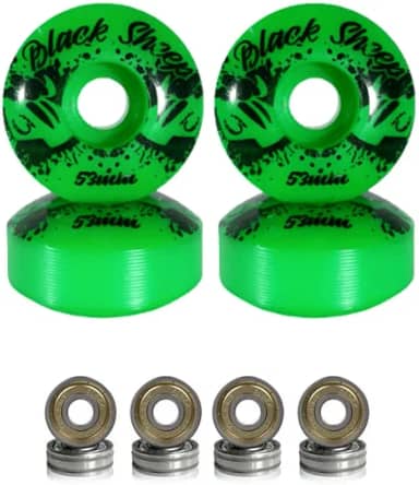 Rodas de Skate 53mm Verde Dureza 95A com Rolamentos ABEC-5