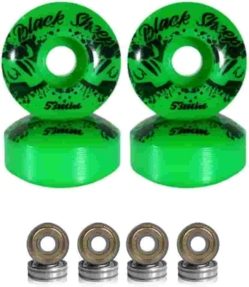 Rodas de Skate 53mm Verde Dureza 95A com Rolamentos ABEC-5