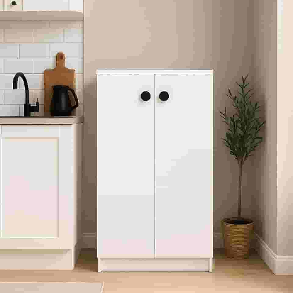 Armário Livreiro Sapateira Organizador 02 Portas e 03 Prateleiras Moon (Branco)