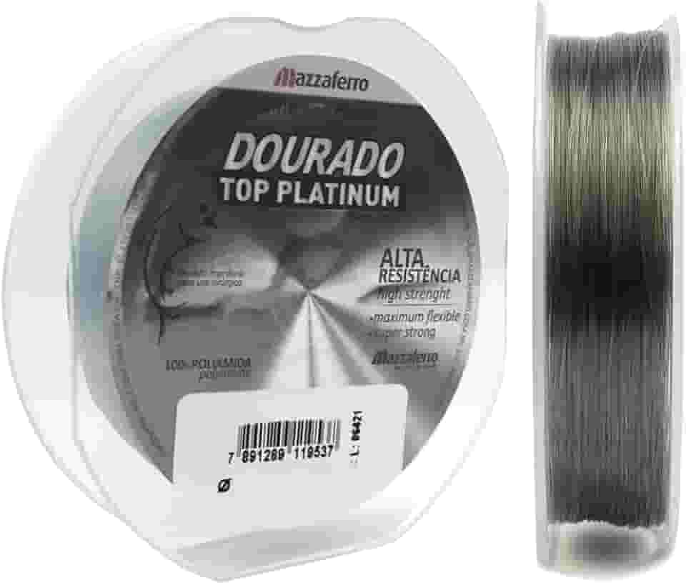 Linha de Pesca Dourado Top Platinum, Monofilamento, 0,60mm, 25,3kg, 200m, Alta Resistência