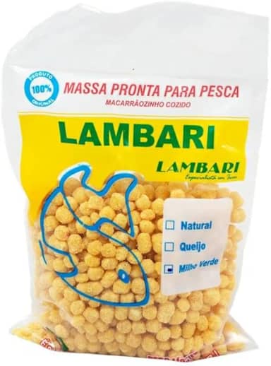 Massa Massinha Pesca Natural Cozida Milho Lambari 100g 6 Und
