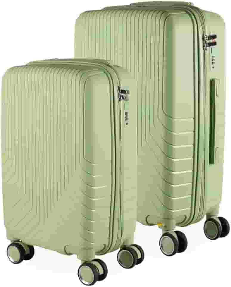 Cj Malas Polipropileno 2 Peças P e M com Rodas 360 França - AeroMalas (Verde)