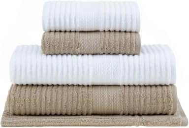 Jogo de toalhas Buddemeyer Doris Banho Branco/Bege 5 peças