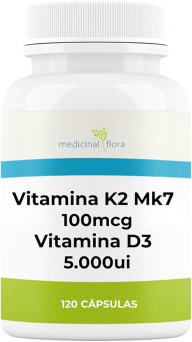 Vitamina D3 5.000ui + Vitamina K2(mk7) 100mcg com 120 Cápsulas