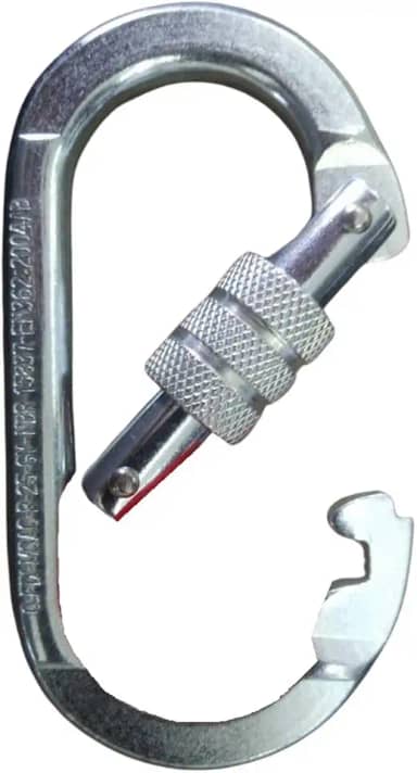 Mosquetão Oval em Aço com Rosca, 25 kN, Abertura 14mm, UltraSafe