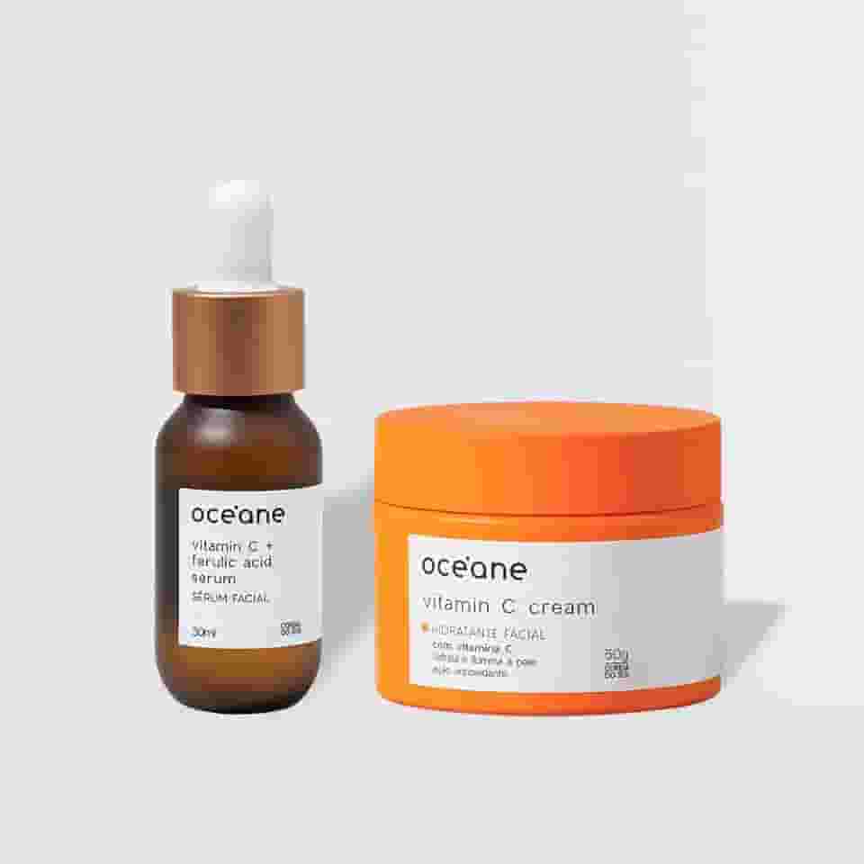 Kit Hidratante Vitamina C + Sérum Ácido Ferúlico (2 Produtos)