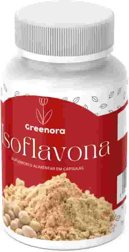 Isoflavona 60 Cápsulas – Suplemento Natural para Equilíbrio Hormonal Feminino, Alívio dos Sintomas da Menopausa e TPM, Rico em Isoflavonas da Soja, Vegano e Sem Glúten (1)