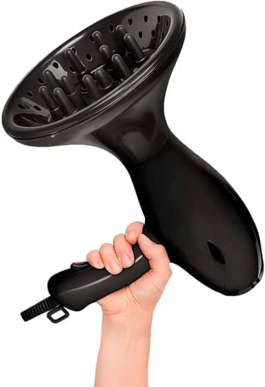 Difusor De Ar P/Secador Universal Cachos Profissional Cor Preto