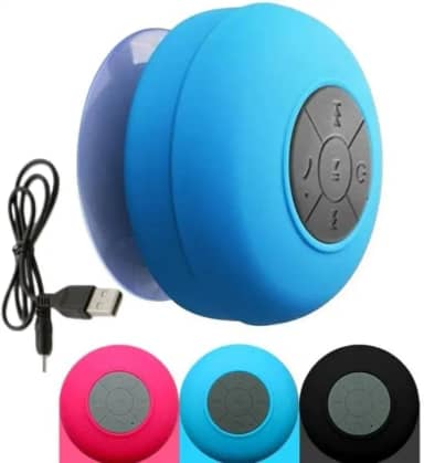 Caixa de Som Bluetooth à Prova D'água, Alto-falante Portátil com Ventosa, Som Estéreo para Banheiro, Piscina e Área Externa