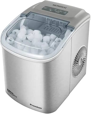 Máquina de Gelo Turbo Ice Premium, Mondial, Cinza, 220V - MG-12-GI