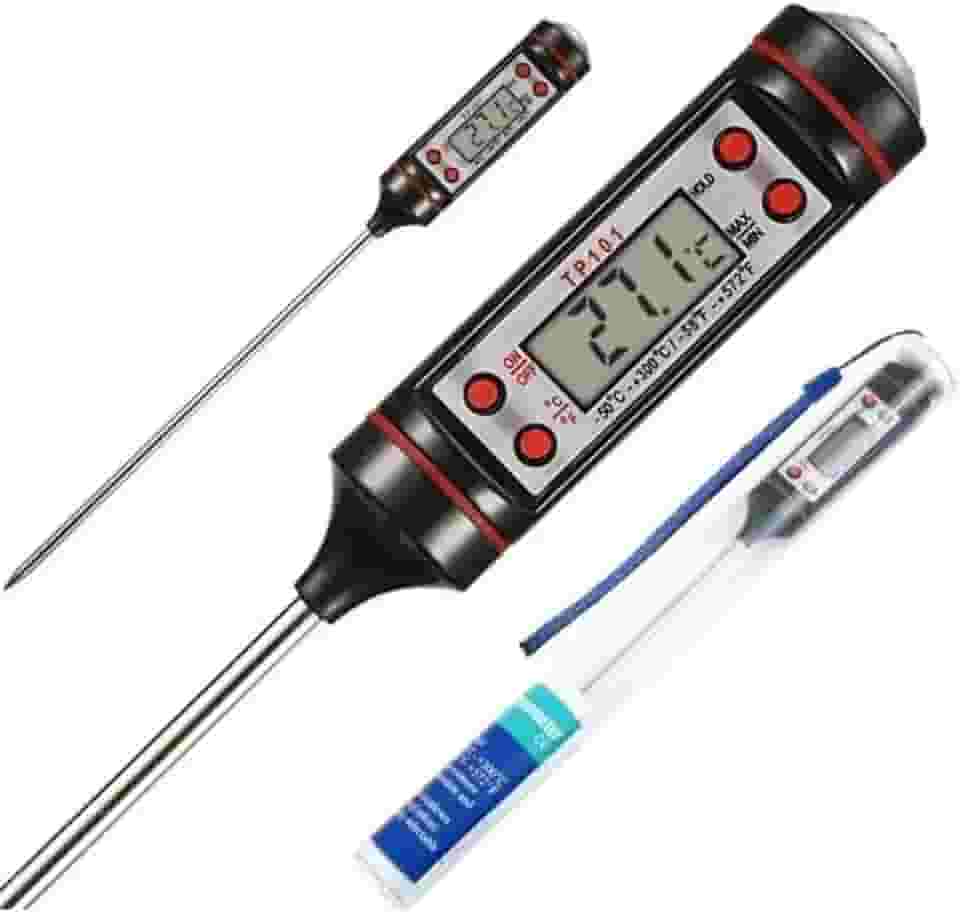 Termômetro Culinário Digital com Espeto - Ideal para Alimentos e Cozinha, Medição Rápida e Precisa, Controle de Temperatura para Carnes, Assados e Outros Alimentos, Fácil de Usar