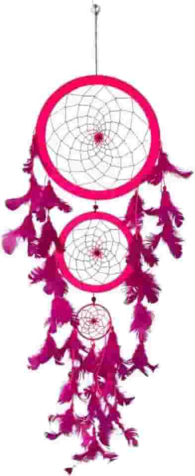 Filtro Dos Sonhos Apanhador 60 Cm Decoração Rosa Neon