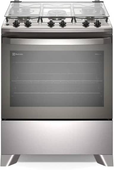 Fogão Electrolux 5 bocas Efficient com PerfectCook Cinza FE5IC