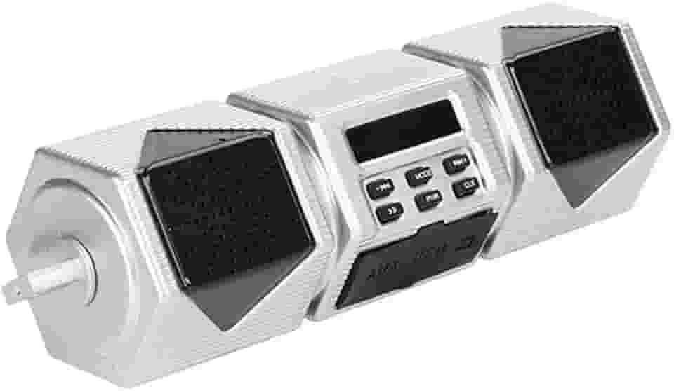 Alto-falante estéreo para motocicleta BT Suporte para guiador MP3 Player Sistema amplificador de áudio Suporte à prova d'água USB/cartão TF/reprodução AUX para modificação de motocicleta 12