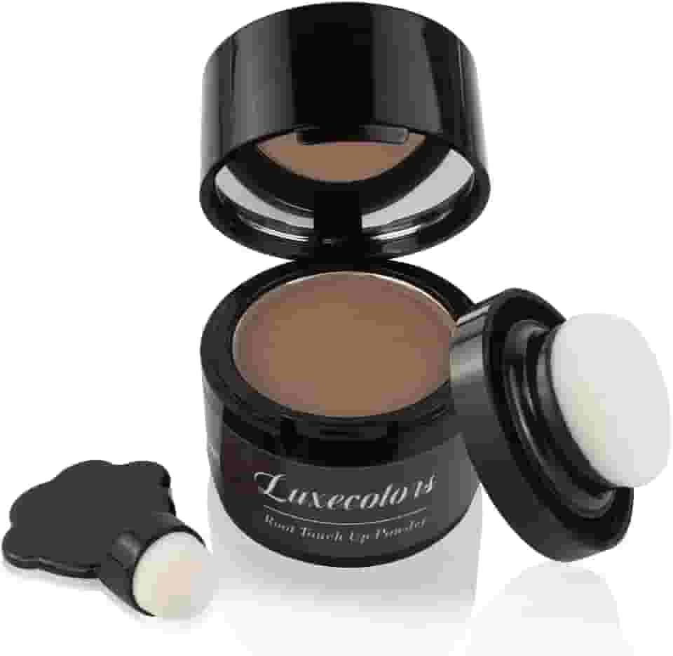 Luxecolors Pó Corretivo Para Cabelos Ralos E Cobertura De Fios Brancos - Sobrancelhas Manchas Calvas Mulheres (Castanho)