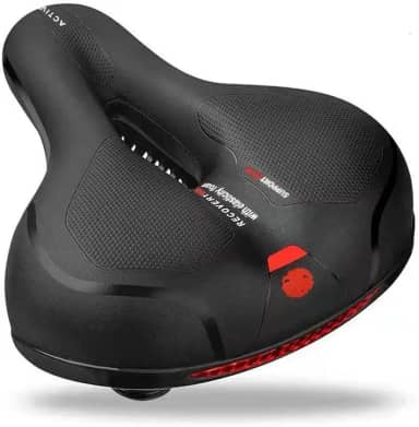 Selim de Bicicleta Largo com Amortecimento – Assento Ergonômico com Molas, Impermeável e com Faixa Refletiva – Para MTB, Speed, Urbana, Passeio e Spinning – Genérico