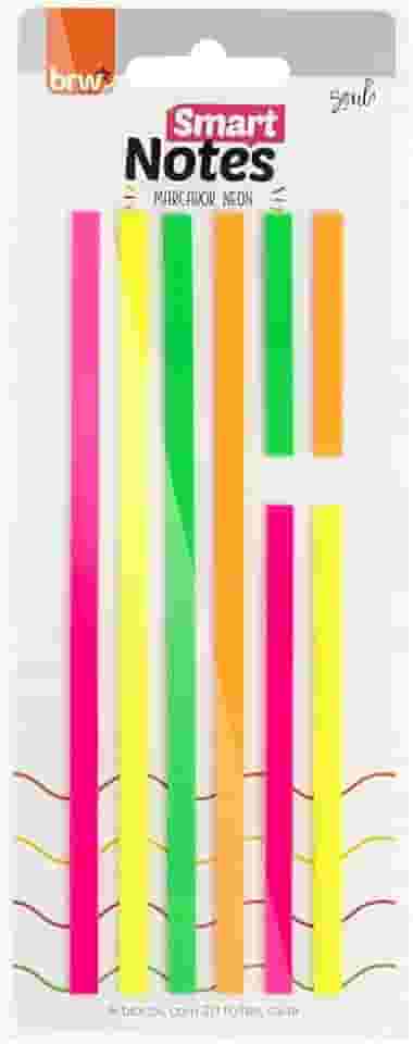 Bloco Adesivo Smart Notes Marca-Texto Neon 8 Blocos BRW