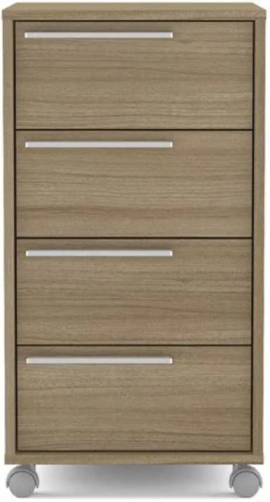 Gaveteiro Maia 4 Gavetas com Rodízios Castanho Politorno