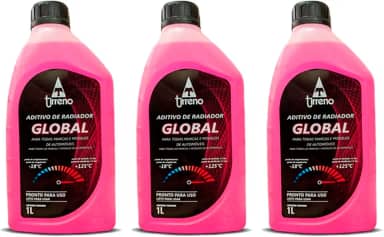 Kit 3 Litros Aditivo Radiador Global Rosa Pronto Para Uso Original Tirreno
