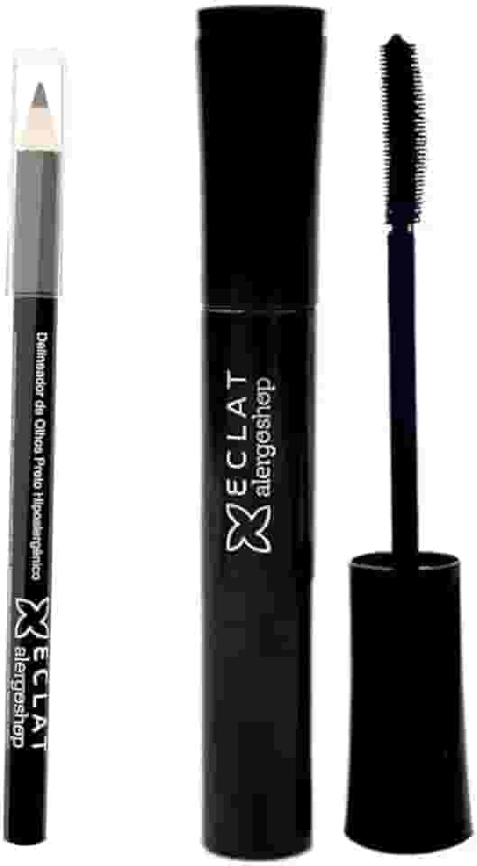 Kit Rímel Máscara e Lápis de Olho Hipoalergênico Eclat