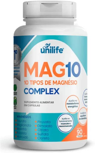 MAG10 Complex 10 magnésios 660mg 90cáps unilife