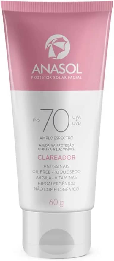 Anasol Protetor Solar Facial FPS 70 Clareador - 60 g