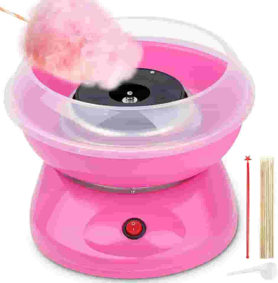 Mini Máquina de Algodão Doce 220v, Máquina de Algodão Doce (Rosa), Mini Máquinas Elétricas PortáTeis de Algodão Doce, Máquina de Algodão Doce para Casa, Máquina Elétrica de Marshmallow