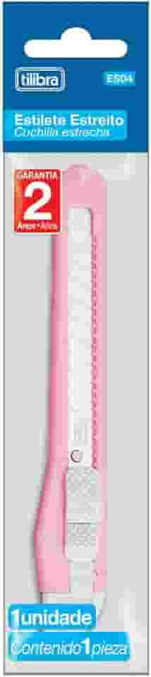 Tilibra - Estilete Estreito de Plástico com Trava ES04 - Cores Sortidas