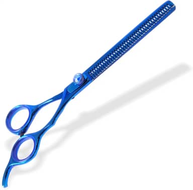Tesoura Maryam Semi Dentada 7" Tosa Profissional Pet Shop (Azul)