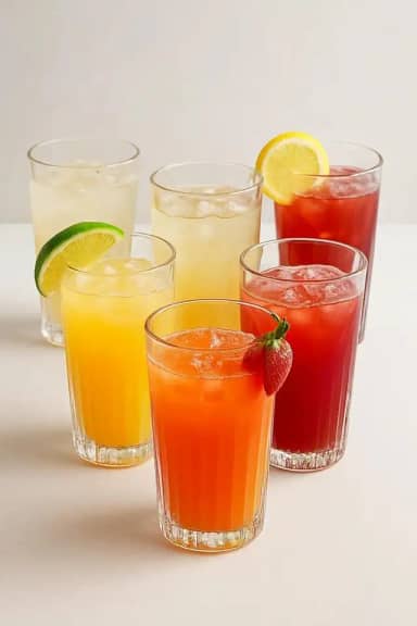 Jogo 6 Copos de Vidro Long Drink 300Ml Transparente Canelado Luxo Para Água Suco E Drinks