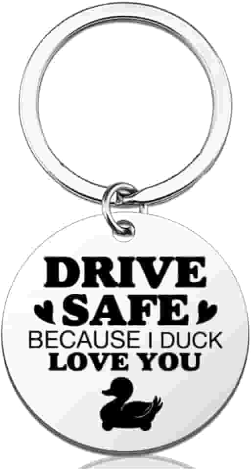 Chaveiro engraçado Duck Drive Chaveiro seguro para namorado, namorada, patinho, Love You, chaveiro presentes para marido, esposa, Natal, aniversário, dia dos namorados