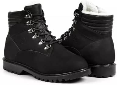 Bota Masculina de Inverno em Couro Forrada com Lã Imperméavel - Bremen