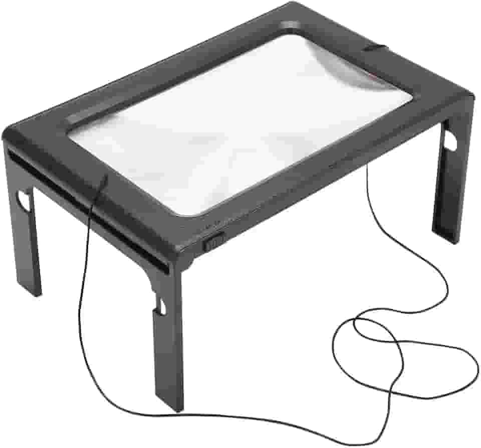 Lente de Aumento Lupa de Mesa Com Luz Zoom 2.5x 6 LEDs CBRN20782