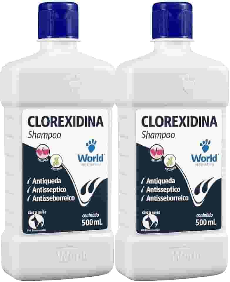 Kit 2 Shampoo Antisséptico Antiqueda e Antisseborreico para Cães e Gatos 500ml