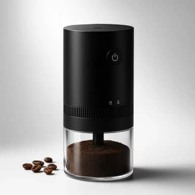 Moedor de Café Elétrico Portátil Recarregável USB Ajuste de Moagem Compacto Viagem Rebarbas Cerâmica Silencioso Premium Espresso Moderno Alta Precisao