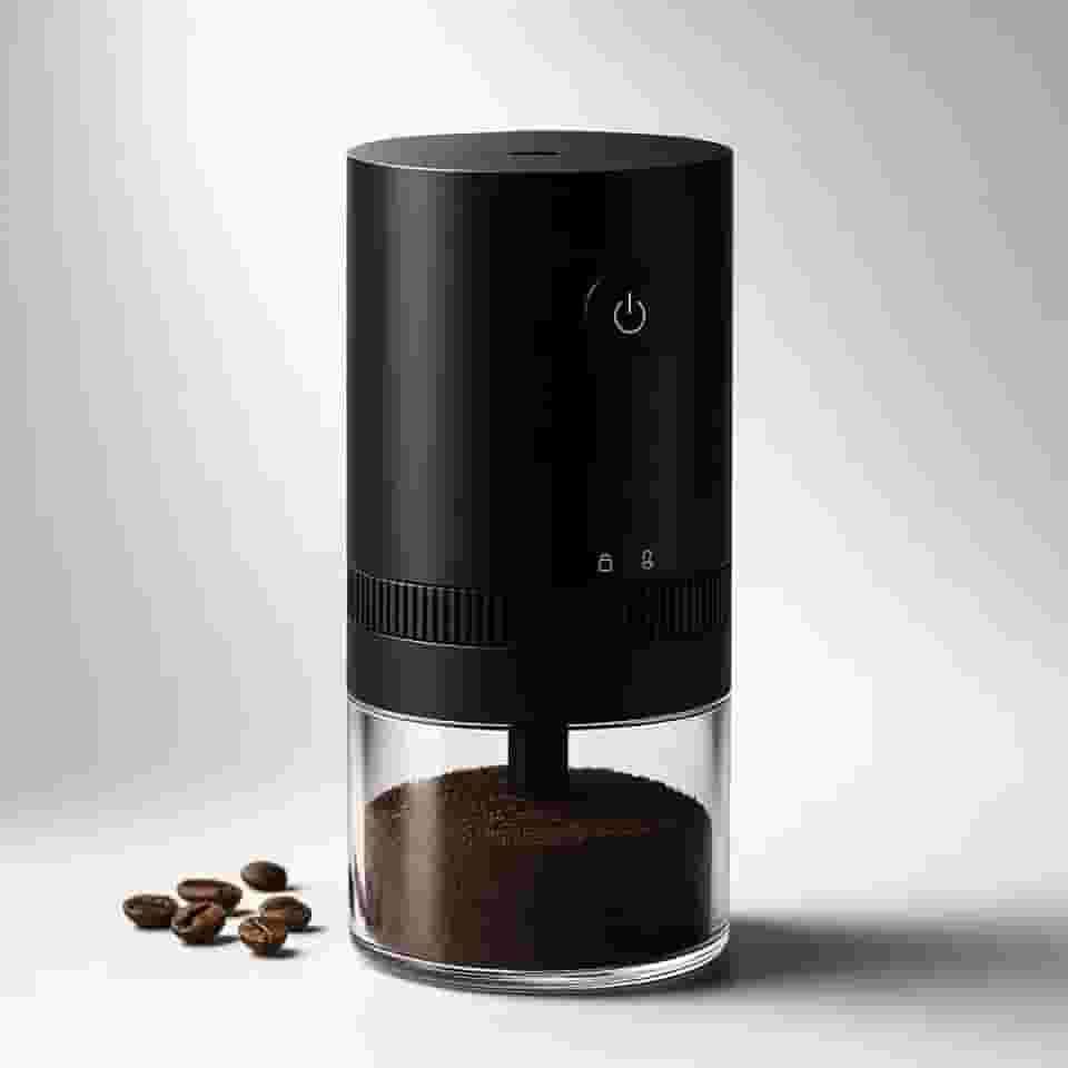 Moedor de Café Elétrico Portátil Recarregável USB Ajuste de Moagem Compacto Viagem Rebarbas Cerâmica Silencioso Premium Espresso Moderno Alta Precisao
