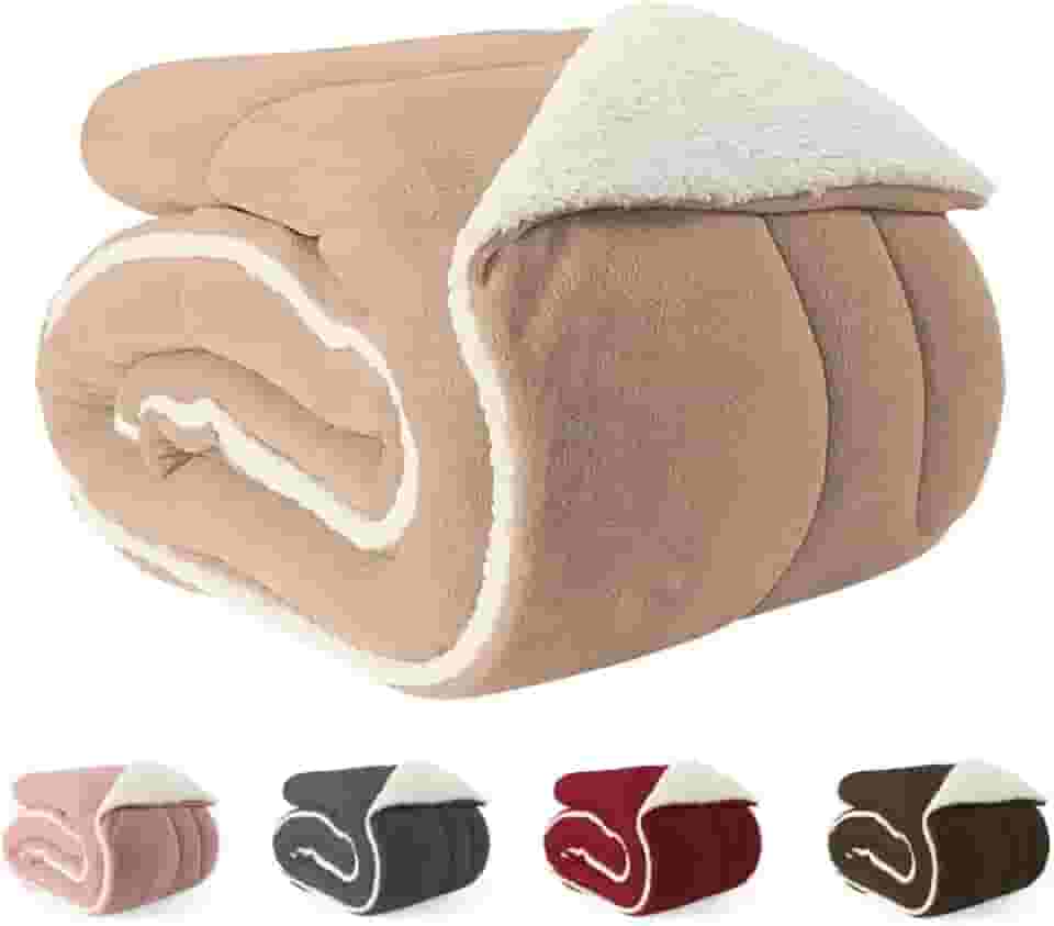 Coberdrom Edredom Casal King Sherpa Dupla Face Macio 2,60m x 2,40m (BEGE)