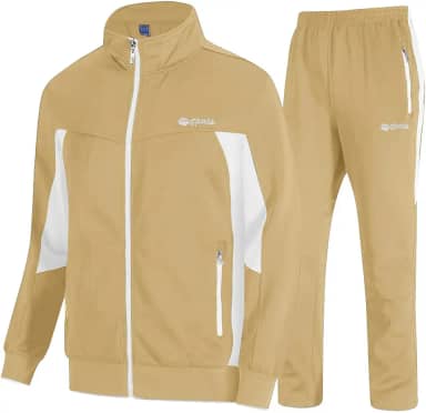 Conjunto de 2 peças de agasalho masculino para corrida, casual, atlético, aquecimento, zíper completo