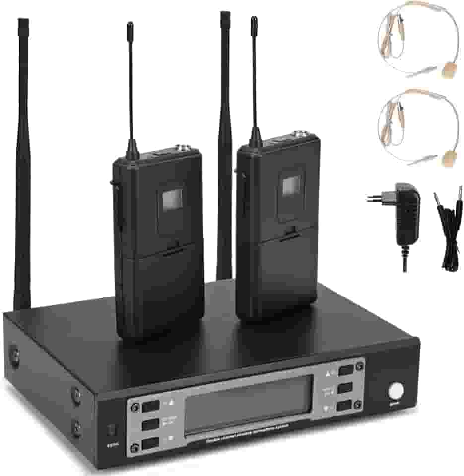 Microfone Estúdio Profissional, Sem Fio, Headset, 2 Canais, Cardióide, Compatível com Computador Pessoal e Console de Jogos