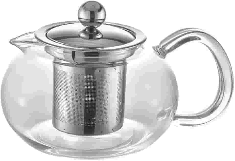 Bule Para Chá Em Vidro E Aço Inox com Infusor 500 ml