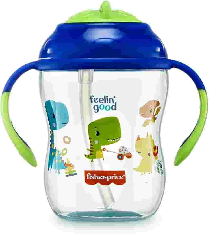 Copo de Treinamento com Canudo First Moments Blueberry Smoothie 270 ml Azul Fisher Price - BB1016