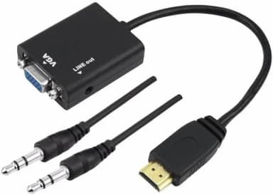 Adaptador Cabo Conversor Hdmi-macho X VGA-femea Conversion Cable Transmissão de Vídeo + Áudio HDMI / VGA Adaptador 1080p Smart