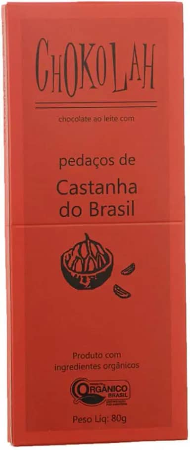 Chocolate ao leite com pedaços de castanha do Brasil CHoKolaH 80g