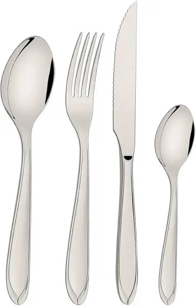 Faqueiro Laguna Aço Inox 32 Peças Serve 8 Pessoas Garfo, Faca, Colher de Sopa, Colher de Chá