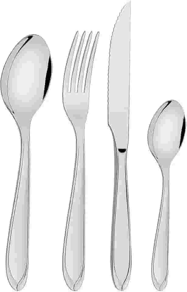 Faqueiro Laguna Aço Inox 32 Peças Serve 8 Pessoas Garfo, Faca, Colher de Sopa, Colher de Chá