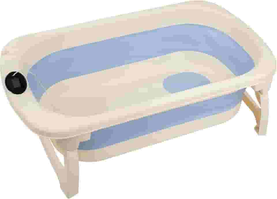 Banheira Portátil Infantil Com Termômetro Digital para bebe Azul